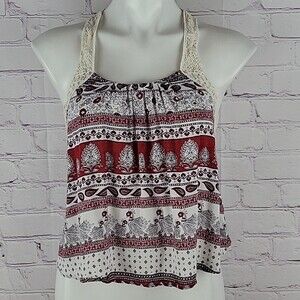 Forever 21 Red, Black, and Cream Tanktop.  Size Small